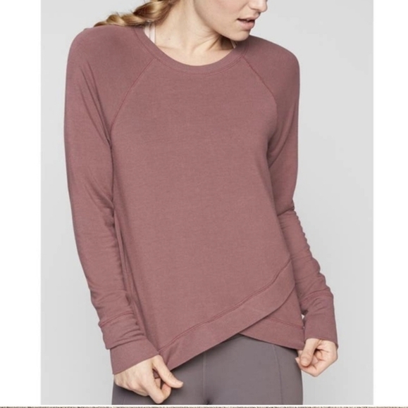 Athleta Serenity Criss Cross Pullover LS- XS- Dark Purple/Berry Size XS GUC - Picture 1 of 5